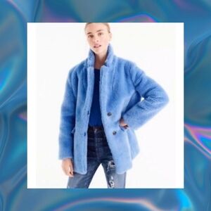 J Crew Periwinkle Blue Teddy Jacket